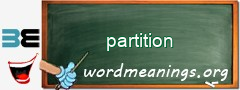 WordMeaning blackboard for partition